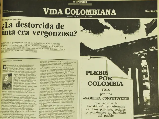 Página de El Espectador de la edición del 10 de mayo de 1990. Séptima Papeleta.