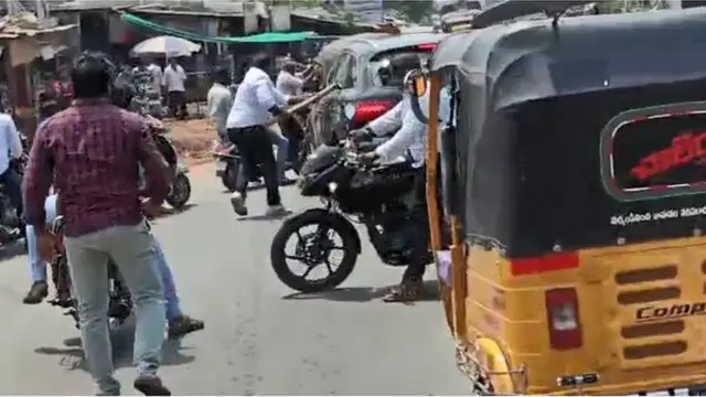 టీడీపీ వాహనాలపై దాడి