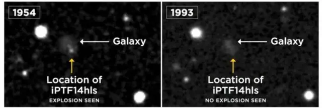 Mapa de la explosión de una supernova en 1954