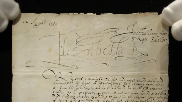 Firma de la reina Isabel I