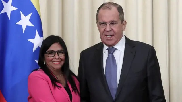 Delcy Rodríguez e Sergei Lavrov.