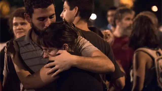 Amigos y familiares de Marielle Franco.