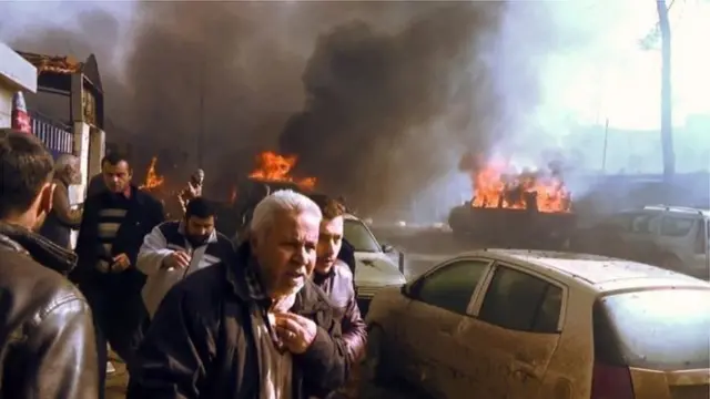 Azez'de saldırı görüntüleri