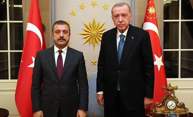 TCMB Başkanı Şahap Kavcıoğlu ve Cumhurbaşkanı Recep Tayyip Erdoğan