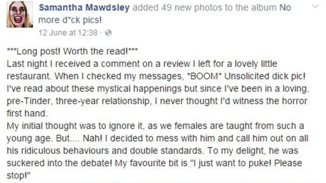 La joven advertía en Facebook que se trataba de una publicación larga pero que "merecía la pena su lectura".