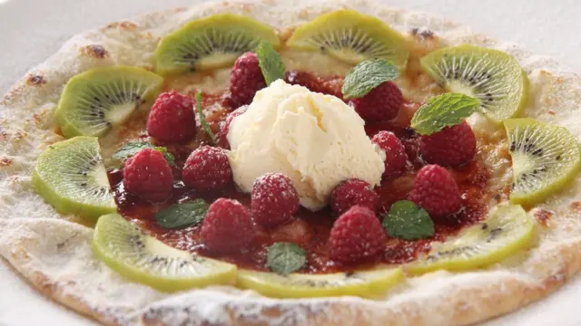 Pizza 4Psは甘いデザートピザも販売している