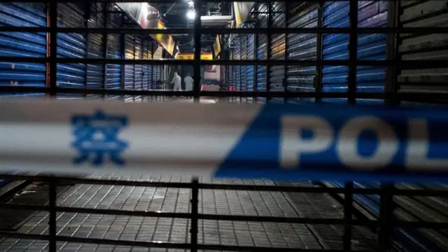 Çin'in Wuhan kentinde, salgının başlangıç noktası olarak görülen Huanan pazarı.