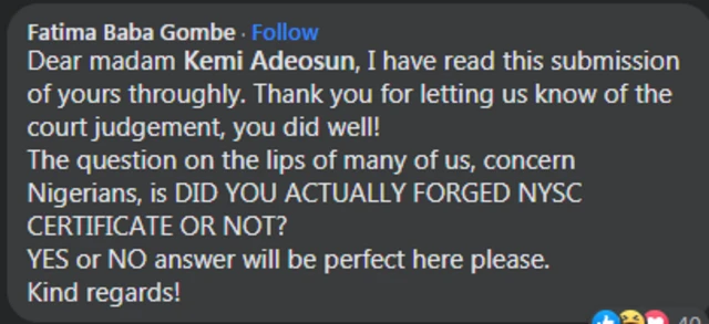 Reactions to Kemi Adeosun post