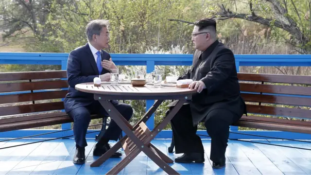 Kim Jong-un y Moon Jae-in