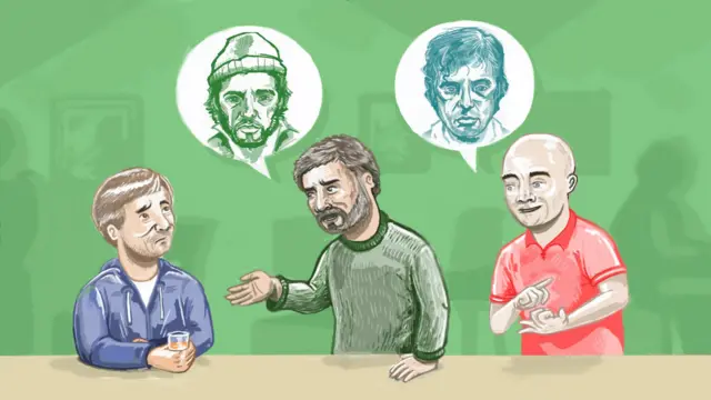 Illustration of Frank Burton participating in a pub quiz
