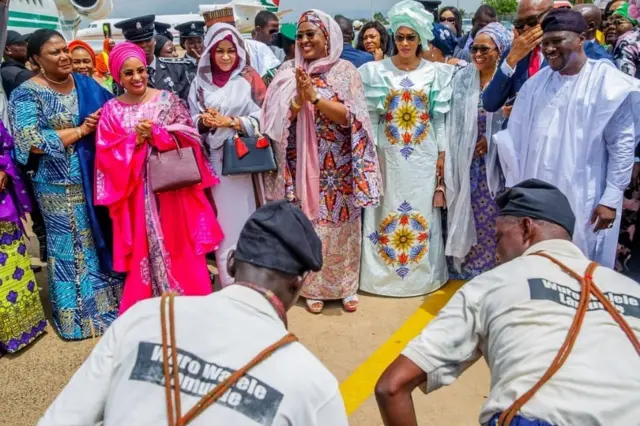 Yesterday, at the Yola Internathonal Airport, alongside First Ladies of Ghana, The Gambia, Niger, Chad and Cote D'Ivoire.