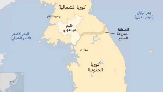 خريطة الكوريتين