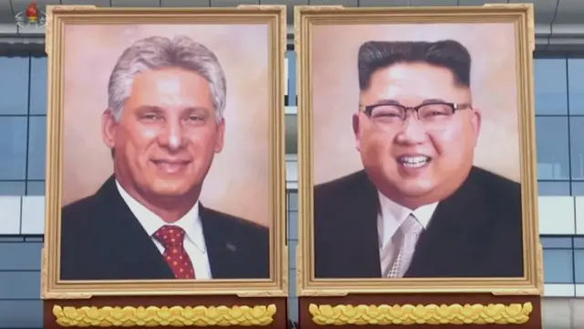 Retratoestrela bet aviator como jogarMiguel Díaz-Canel ao ladoestrela bet aviator como jogarKim Jong-un