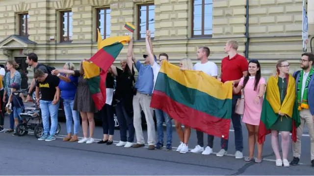 立陶宛维尔纽斯群众参与声援香港集会（23/8/2019）