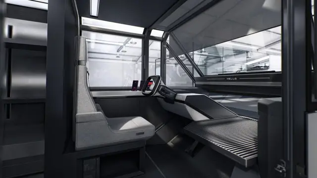 بخش جلوی ماشین مانند یک اتاق کار طراحی شده است