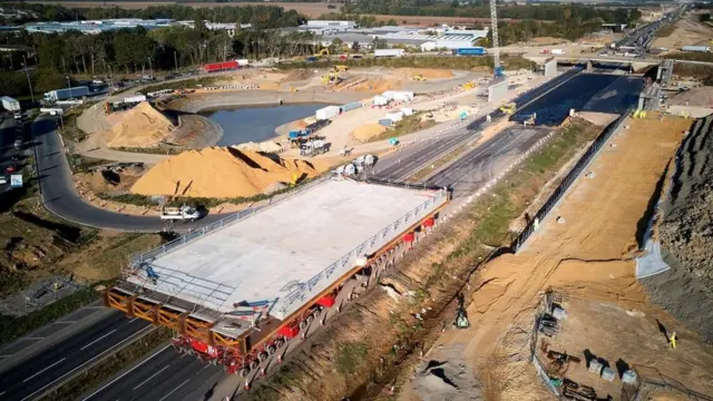 Obras en la carretera A14.