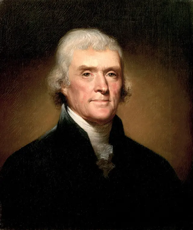 Portrait of Thomas Jefferson.