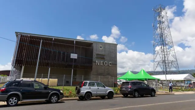 薩摩亞首都阿皮亞國家應急組織委員會外的通訊塔(23/9/2021)