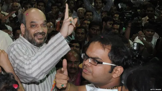 Amit Shah with his son