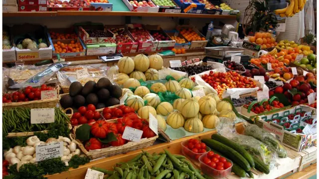 Frutas en un mercado