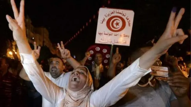 राष्ट्रपति कैस सईद के समर्थक