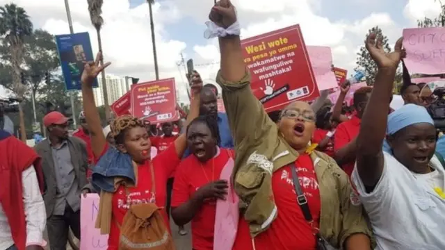 Wandamanaji wanaopinga ufisadi serikalini wakiwa katika jiji kuu la Kenya Nairobi