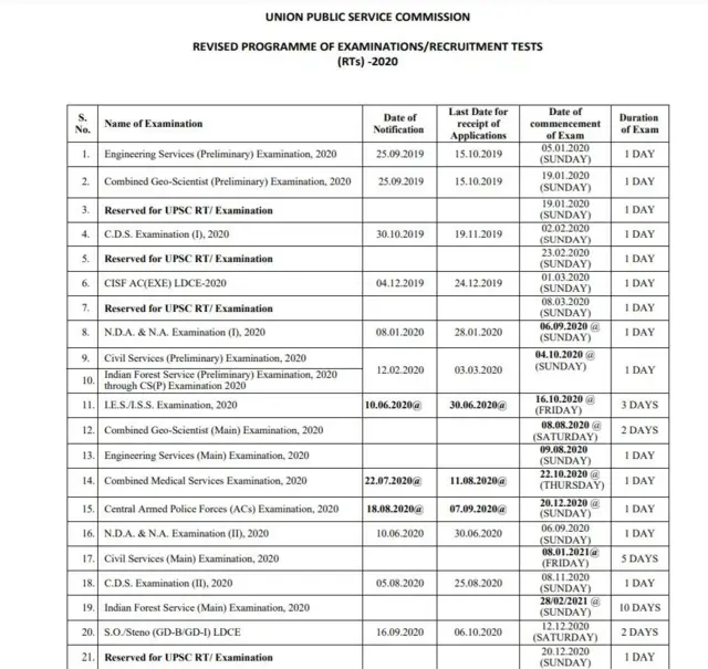परीक्षाओं की नई तारीख़