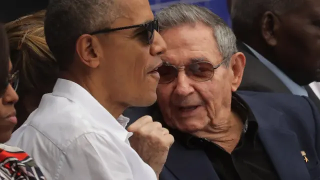Obama y Castro en Cuba.