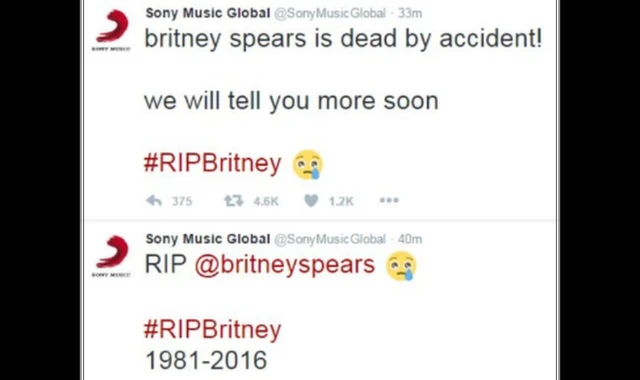 В сообщениях говорилось, что Бритни Спирс погиб в результате несчастного случая
