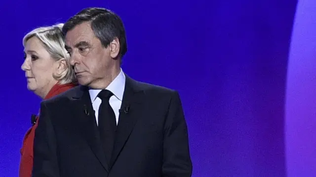 Марин Ле Пен и Франсуа Фийон