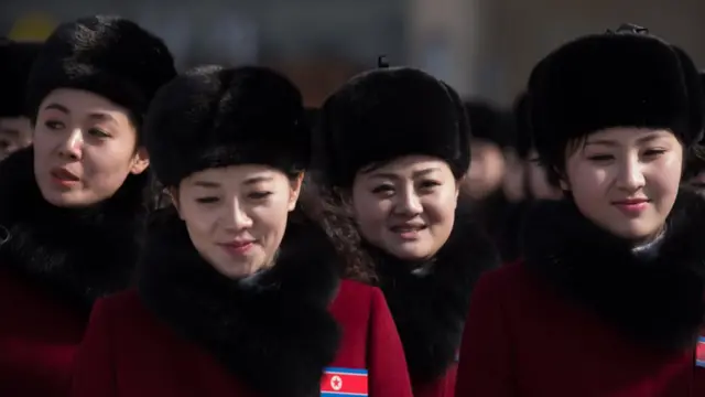 Animadoras norcoreanas en Pyeongchang.