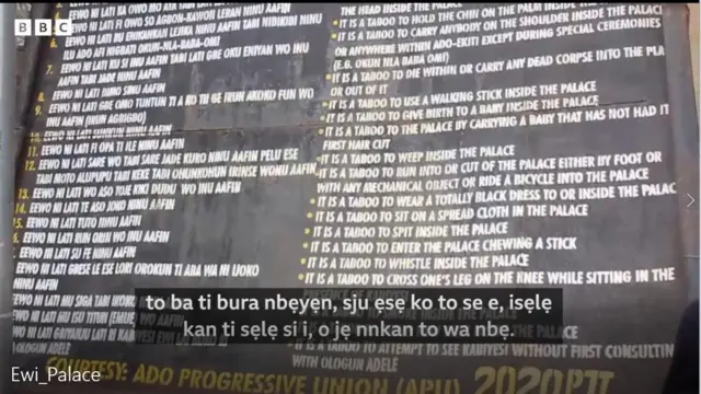 Awọn eewọ to wa ni aafin ado