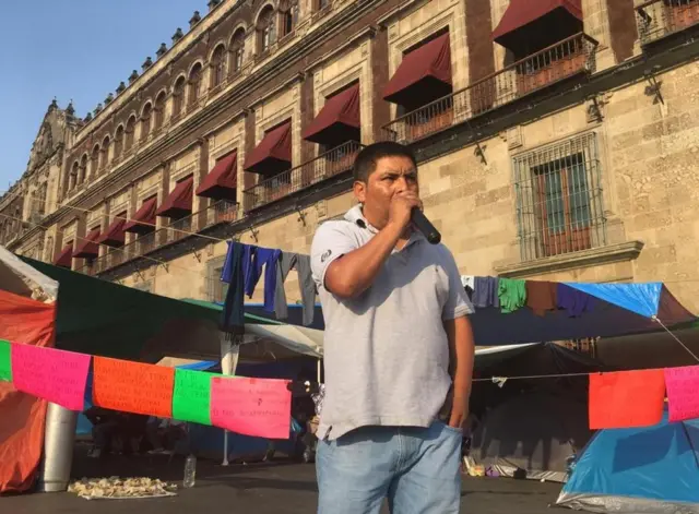 desplazados en el Zócalo