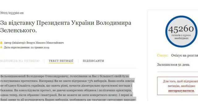 За добу ця петиція назбирала необхідні 25 тисяч голосів