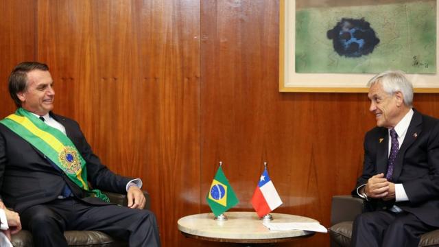 Bolsonaro e Piñera em Brasília