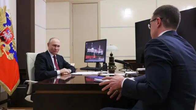 Павел Зарубин берет интервью у президента Путина