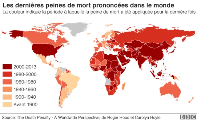 Dernières peines de mort dans le monde