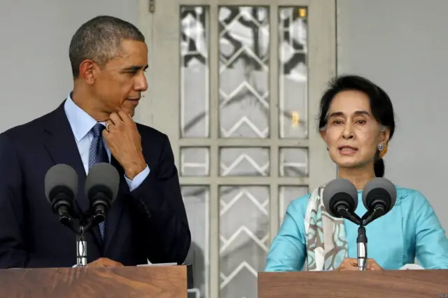 Aung San Suu Kyi, President Obama
