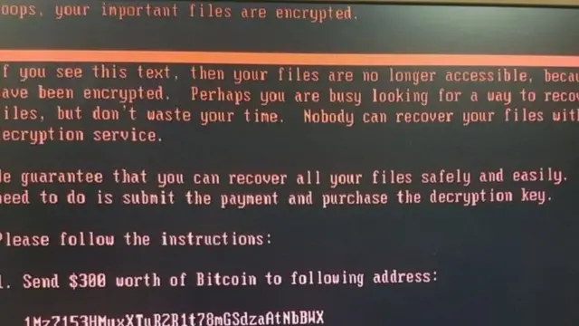 За розблокування комп'ютерів вірус вимагає оплату в біткойнах, еквівалентну 300 доларам США