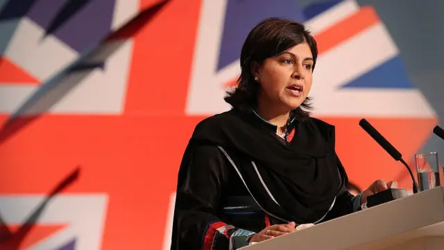 ব্যারোনেস সাঈদা ওয়ার্সি, কনজারভেটিভ পার্টির সাবেক কো-চেয়ার।