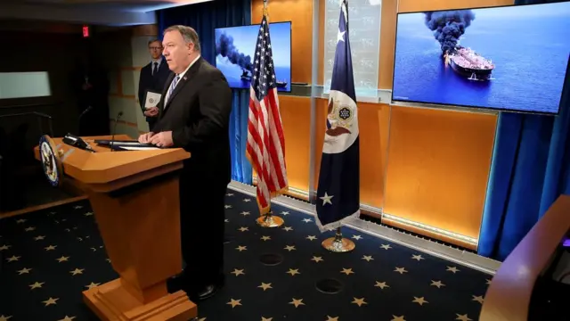 در آخرین دور تنش میان دو کشور، وزیر خارجه آمریکا به سرعت ایران را به دست داشتن در حمله به نفتکش‌های دریای عمان متهم کرد