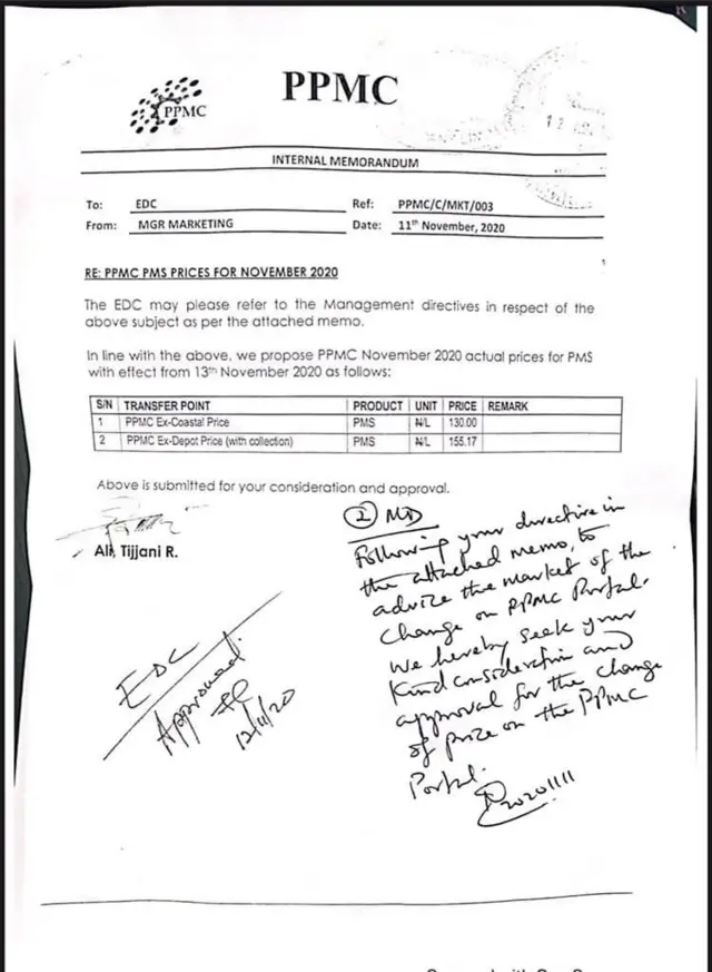 PENGASSAN strike: NNPC Petrol pump price for Nigeria