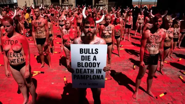 Активисты РЕТА в Памплоне