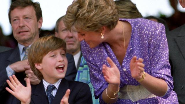 Prince William and his mother, Diana, at Wimbledon in 1991