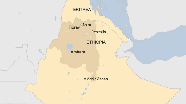 Ikarita y'akarere ka Tigray muri Ethiopia
