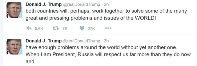 डोनल्ड ट्रंप के ट्वीट