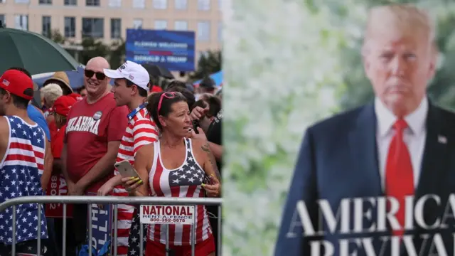 奥兰多集会外的特朗普支持者