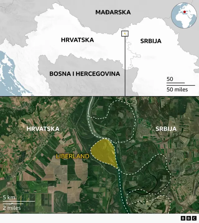 liberland, gde je liberland, mapa liberlanda