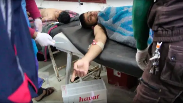 Heridos atendidos en Khan Shiekhoun