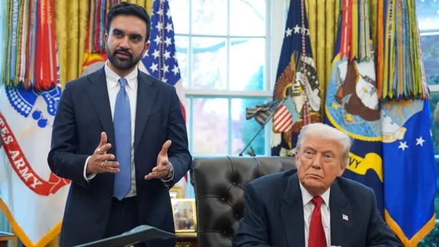 Зохран Мамдани (слева) и Дональд Трамп в Овальном кабинете